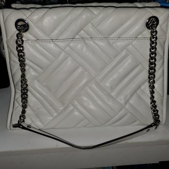 Michael Kors Kathy Lg Satchel Leather Optic White